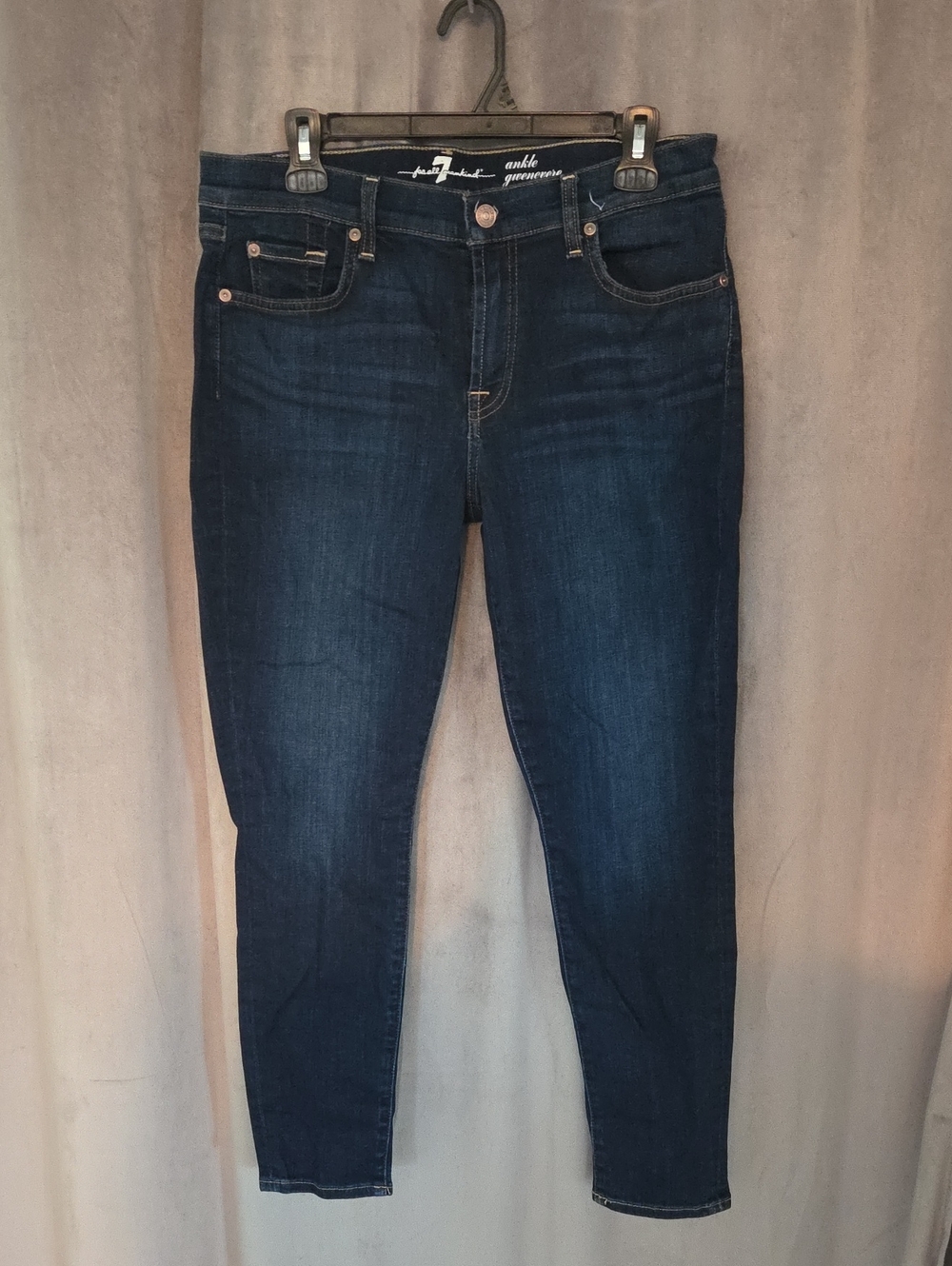 7 For All Mankind Size 32 Indigo Skinny Jeans